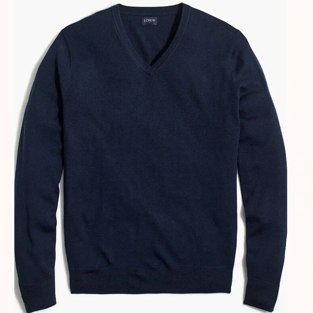 J Crew Men’s Machine-washable merino wool-blend V-neck sweater Size XXL